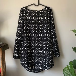 Black and white blouse